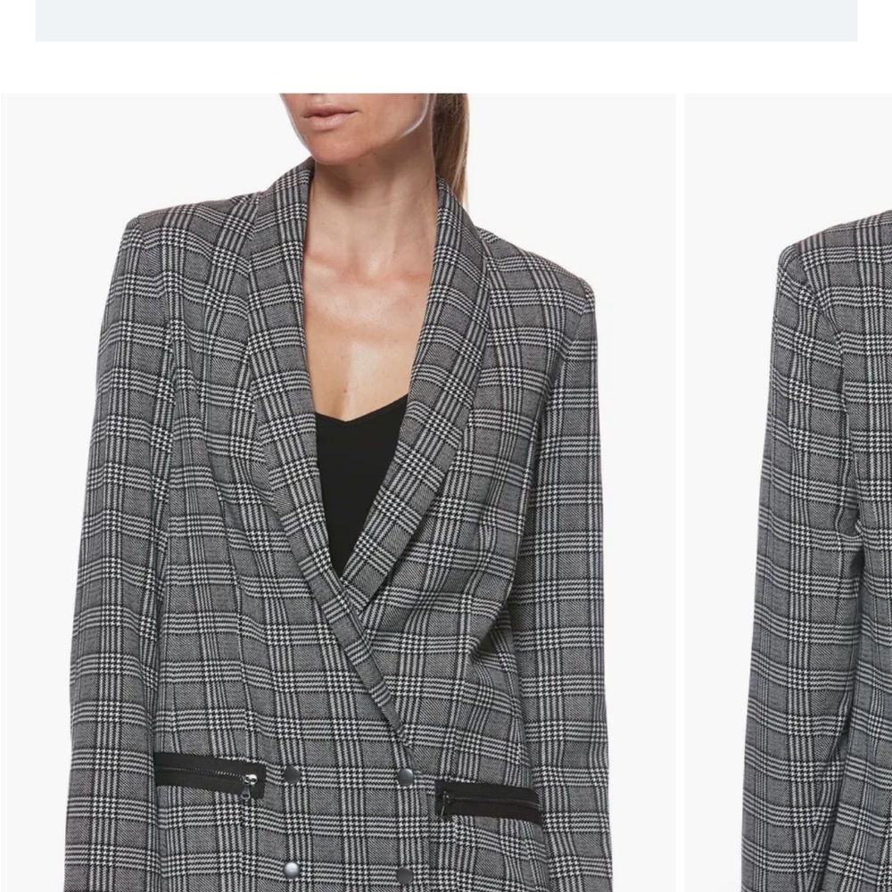 PAIGE Plaid Blazer in Black and Gray. NWOT